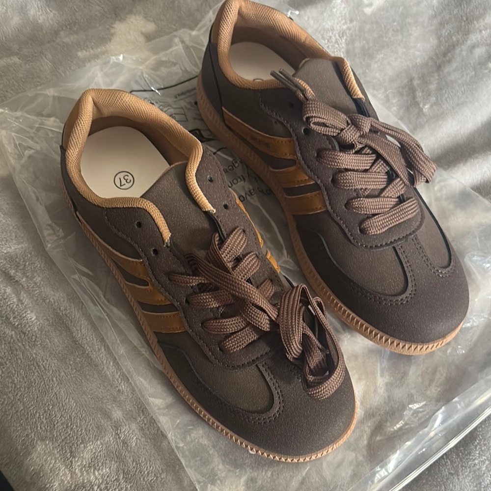 Brown and Tan Women's Sneakers